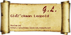Glückman Leopold névjegykártya